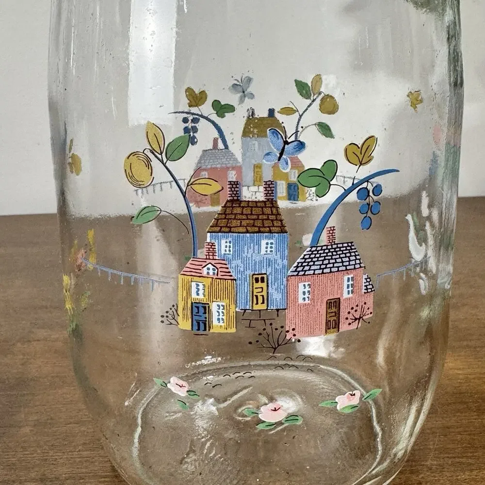 Vintage ARC France Glass Heartland Canister w/ Wire Hinged Lid Cottagecore 1.5 L